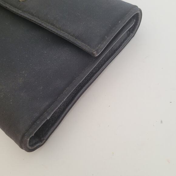 PRADA Tessuto Nero Black Leather Logo Plate Wallet Medium Envelope Medium Nylon - Picture 13 of 13